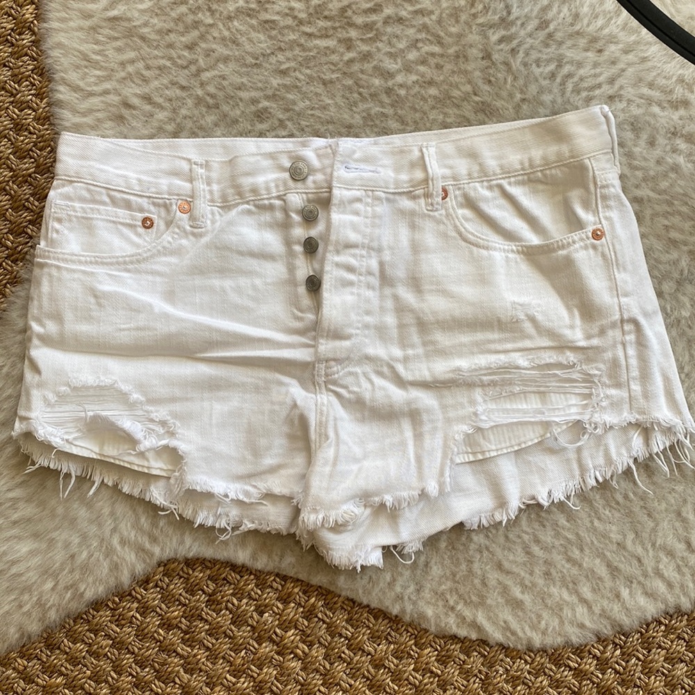 Never worn white free people Jean shorts size 31